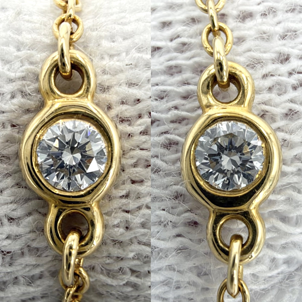 TIFFANY&Co. ティファニー ブレスレット バイザヤード 1Pダイヤ エルサペレッティ シングル アクセサリー ジュエリー 18金YG Au750 K18イエローゴールド ダイヤモンド レディース 約1g【中古品】