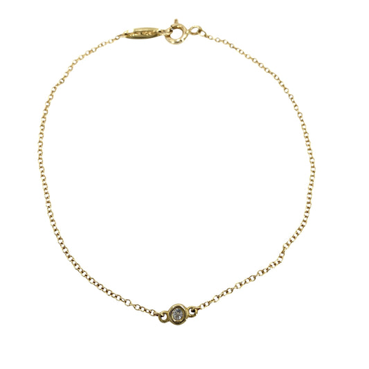 TIFFANY&Co. ティファニー ブレスレット バイザヤード 1Pダイヤ エルサペレッティ シングル アクセサリー ジュエリー 18金YG Au750 K18イエローゴールド ダイヤモンド レディース 約1g【中古品】