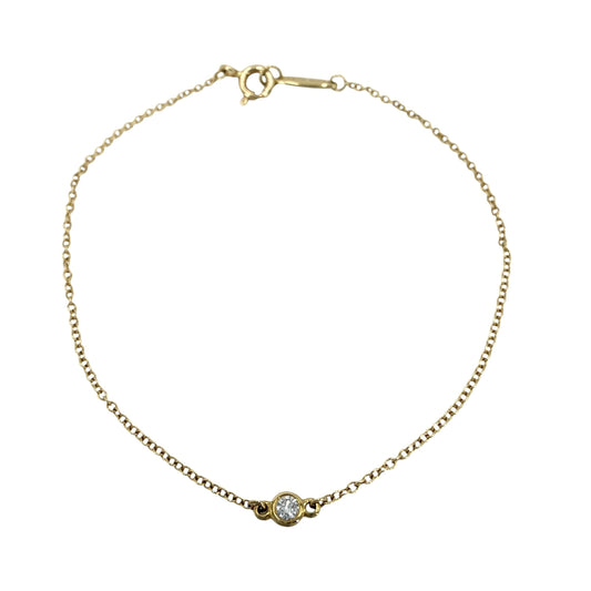 TIFFANY&Co. ティファニー ブレスレット バイザヤード 1Pダイヤ エルサペレッティ シングル アクセサリー ジュエリー 18金YG Au750 K18イエローゴールド ダイヤモンド レディース 約1g【中古品】
