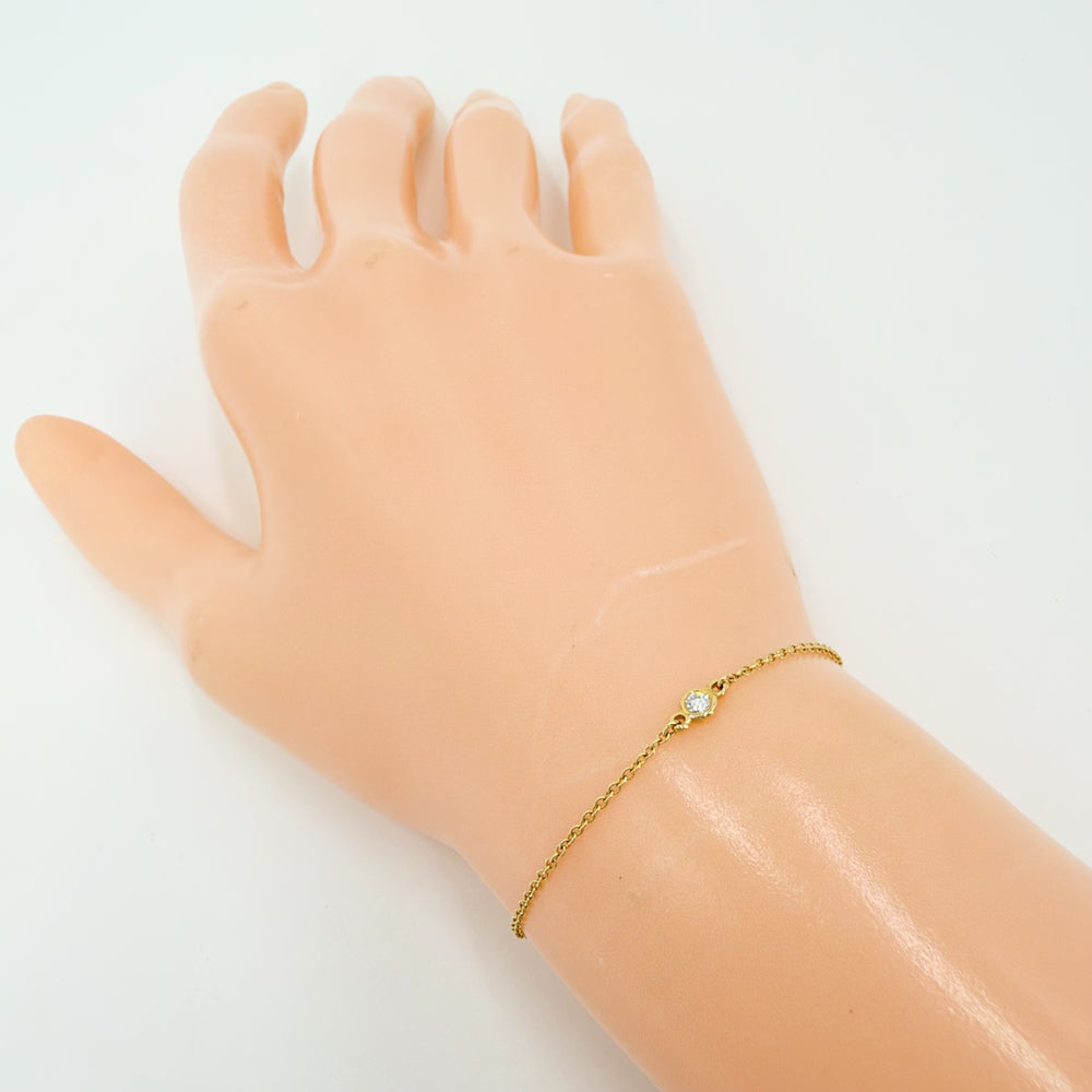 TIFFANY&Co. ティファニー ブレスレット バイザヤード 1Pダイヤ エルサペレッティ シングル アクセサリー ジュエリー 18金YG Au750 K18イエローゴールド ダイヤモンド レディース 約1g【中古品】