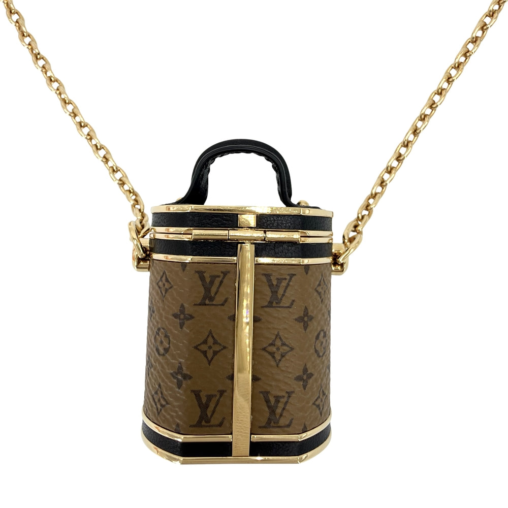 LOUIS VUITTON ルイヴィトン ネックレス マイクロ カンヌ モノグラムリバース アクセサリー バッグモチーフ GP モノグラムリバース M80253 レディース 約162.2g【中古品】