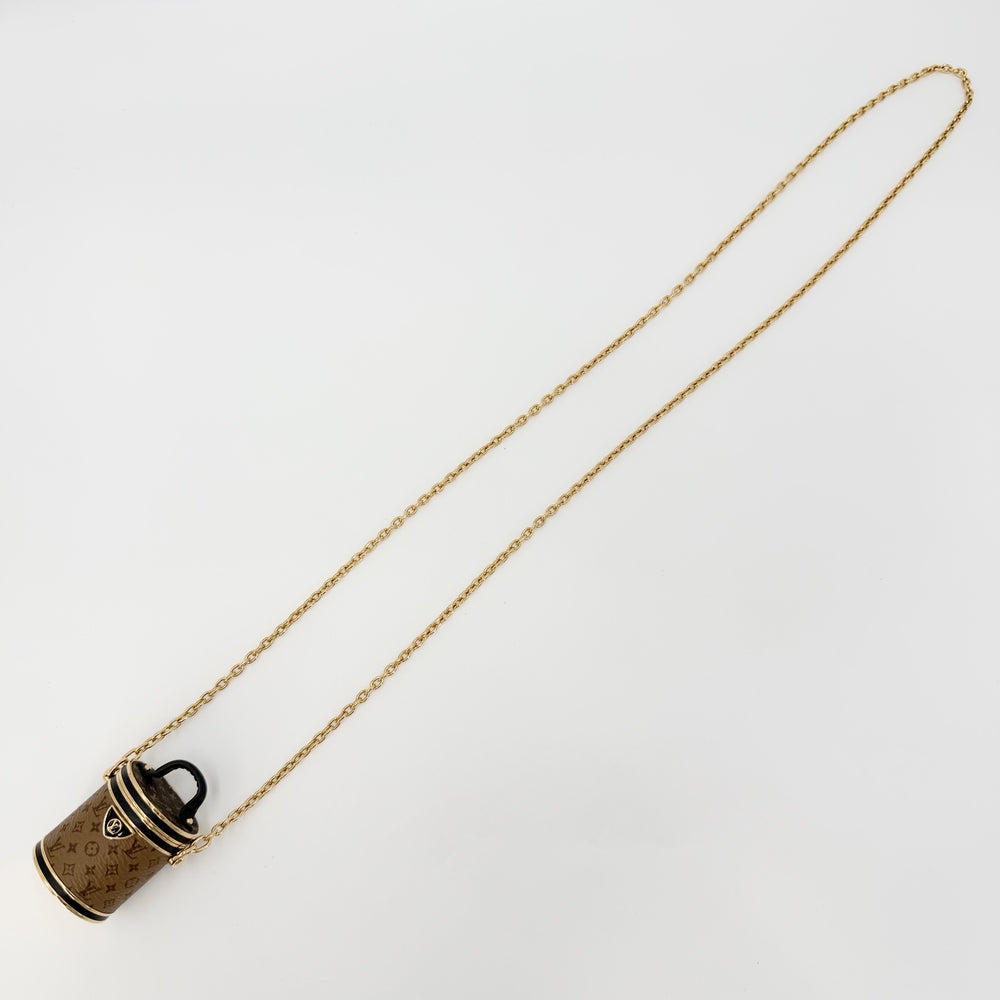 LOUIS VUITTON ルイヴィトン ネックレス マイクロ カンヌ モノグラムリバース アクセサリー バッグモチーフ GP モノグラムリバース M80253 レディース 約162.2g【中古品】