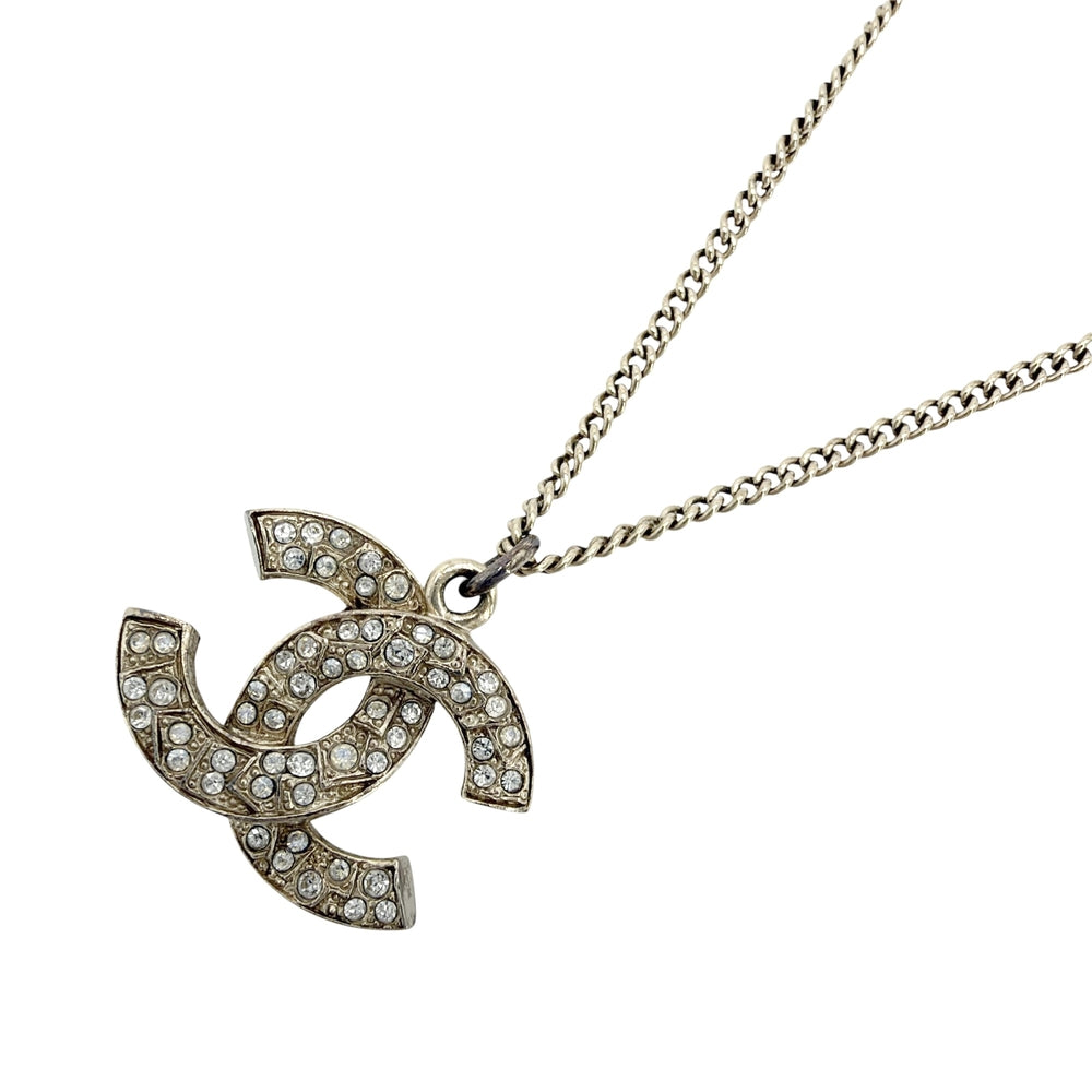 CHANEL シャネル ネックレス ココマーク アクセサリー GP ラインストーン フェイクパール 14A ゴールド レディース 約9.6g 2014年【中古品】