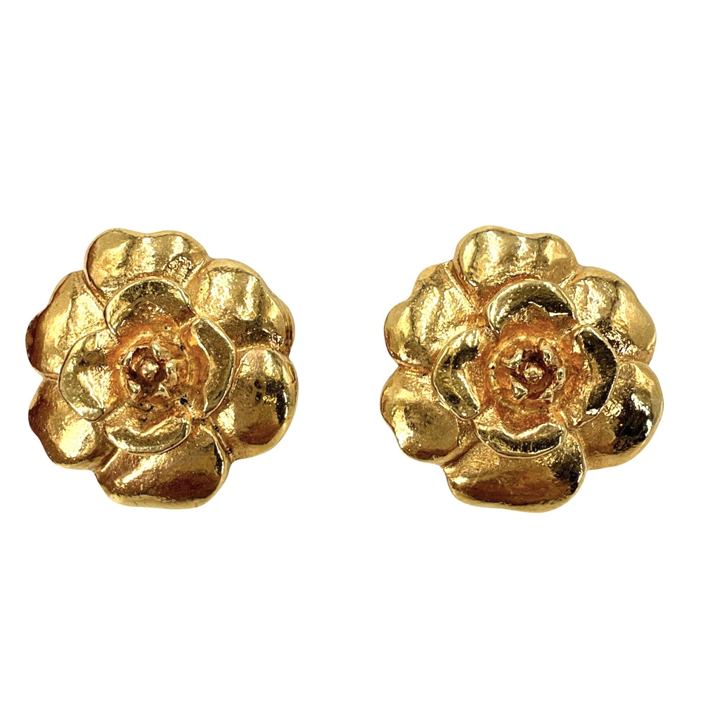 CHANEL シャネル イヤリング カメリア ヴィンテージ フラワーモチーフ アクセサリー GP ゴールド レディース 約16.6g【中古品】