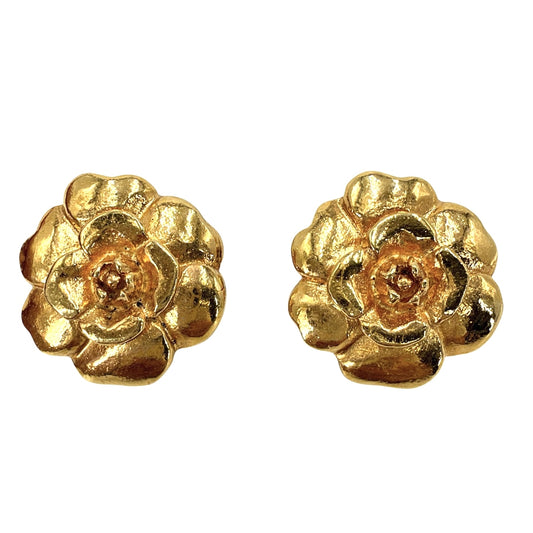 CHANEL シャネル イヤリング カメリア ヴィンテージ フラワーモチーフ アクセサリー GP ゴールド レディース 約16.6g【中古品】