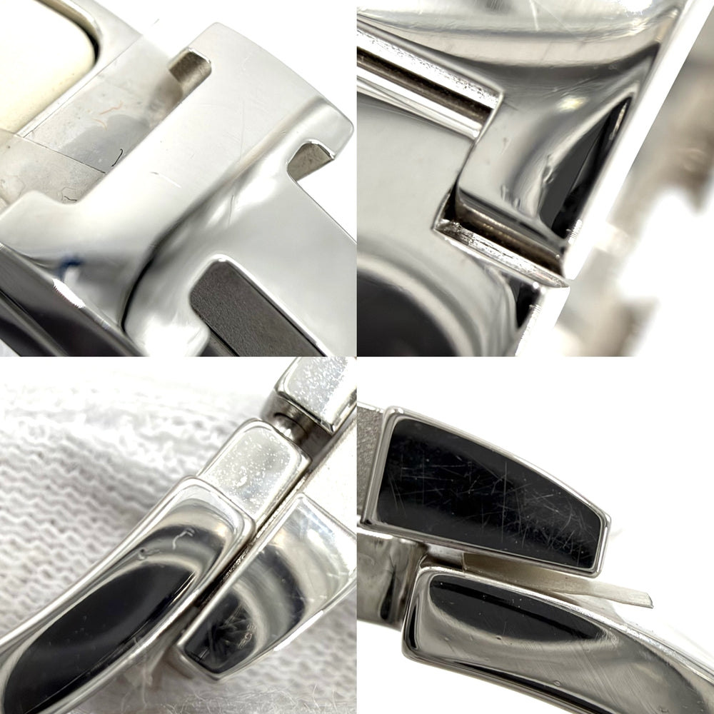 HERMES エルメス バングル クリックH ブレスレット アクセサリー 小物 オフホワイト シルバー金具 レディース 約35.4g【中古品】