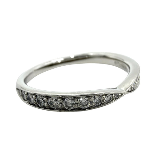 TIFFANY&Co. ティファニー 指輪 ハーモニー バンドリング ジュエリー アクセサリー Pt950プラチナ ダイヤモンド 約9.5号 レディース 約2.9g【中古品】