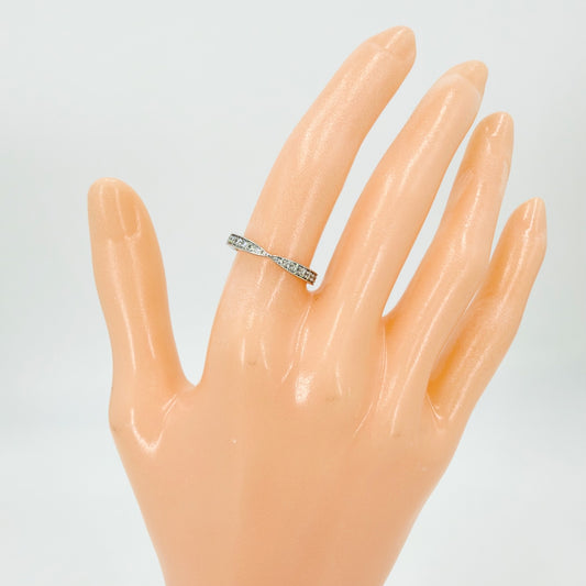 TIFFANY&Co. ティファニー 指輪 ハーモニー バンドリング ジュエリー アクセサリー Pt950プラチナ ダイヤモンド 約9.5号 レディース 約2.9g【中古品】