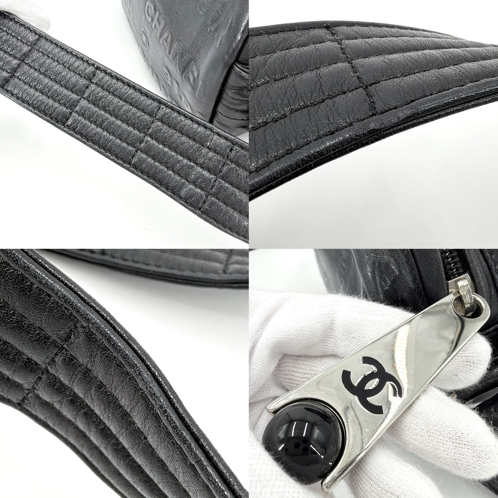 CHANEL シャネル ショルダーバッグ アンリミテッド ロゴ レザー ブラック 黒 ゴールド金具 レディース【中古品】