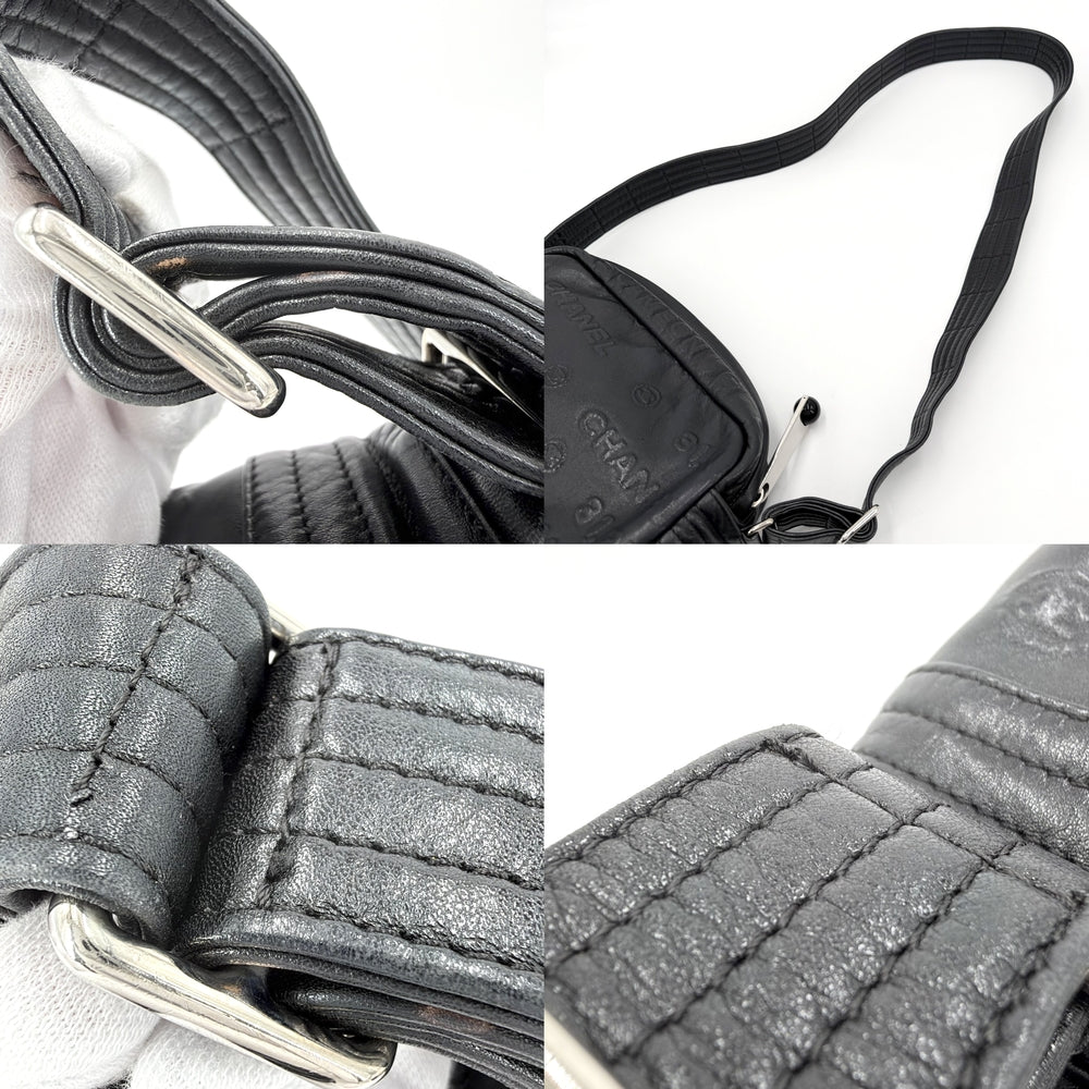 CHANEL シャネル ショルダーバッグ アンリミテッド ロゴ レザー ブラック 黒 ゴールド金具 レディース【中古品】