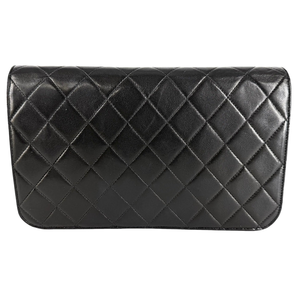 CHANEL シャネル ショルダーバッグ マトラッセ チェーン フルフラップ プッシュロック ココマーク ラムスキン ブラック 黒 ゴールド金具 レディース【中古品】