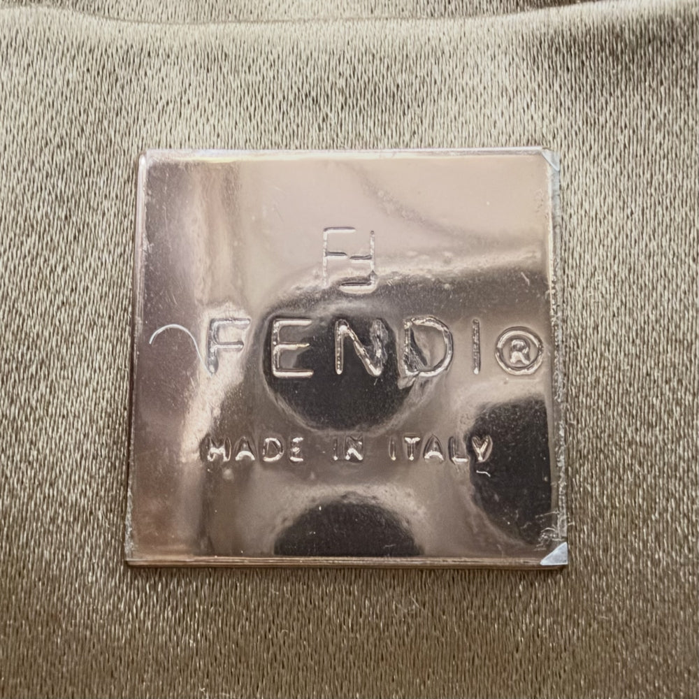 FENDI フェンディ ハンドバッグ ズッキーノ マンマバケット ミニ ポーチ キャンバス レザー ゴールド ピンクゴールド金具 レディース【中古品】