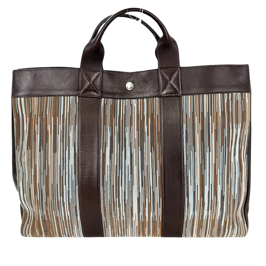 HERMES エルメス ハンドバッグ フールトゥMM ヴィブラート　 トートバッグ かばん 鞄 □E刻印 レザー ブラウン 茶 マルチカラー シルバー金具 メンズ 2001年【中古品】