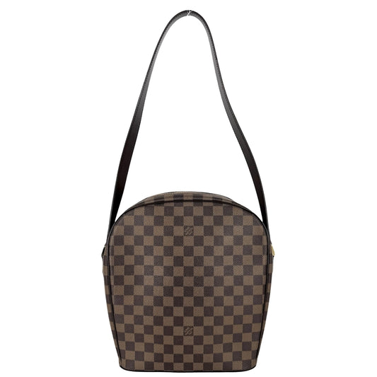 LOUIS VUITTON ルイヴィトン ショルダーバッグ ダミエ イパネマGM N51292 ダミエキャンバス ブラウン 茶 ゴールド金具 レディース【中古品】