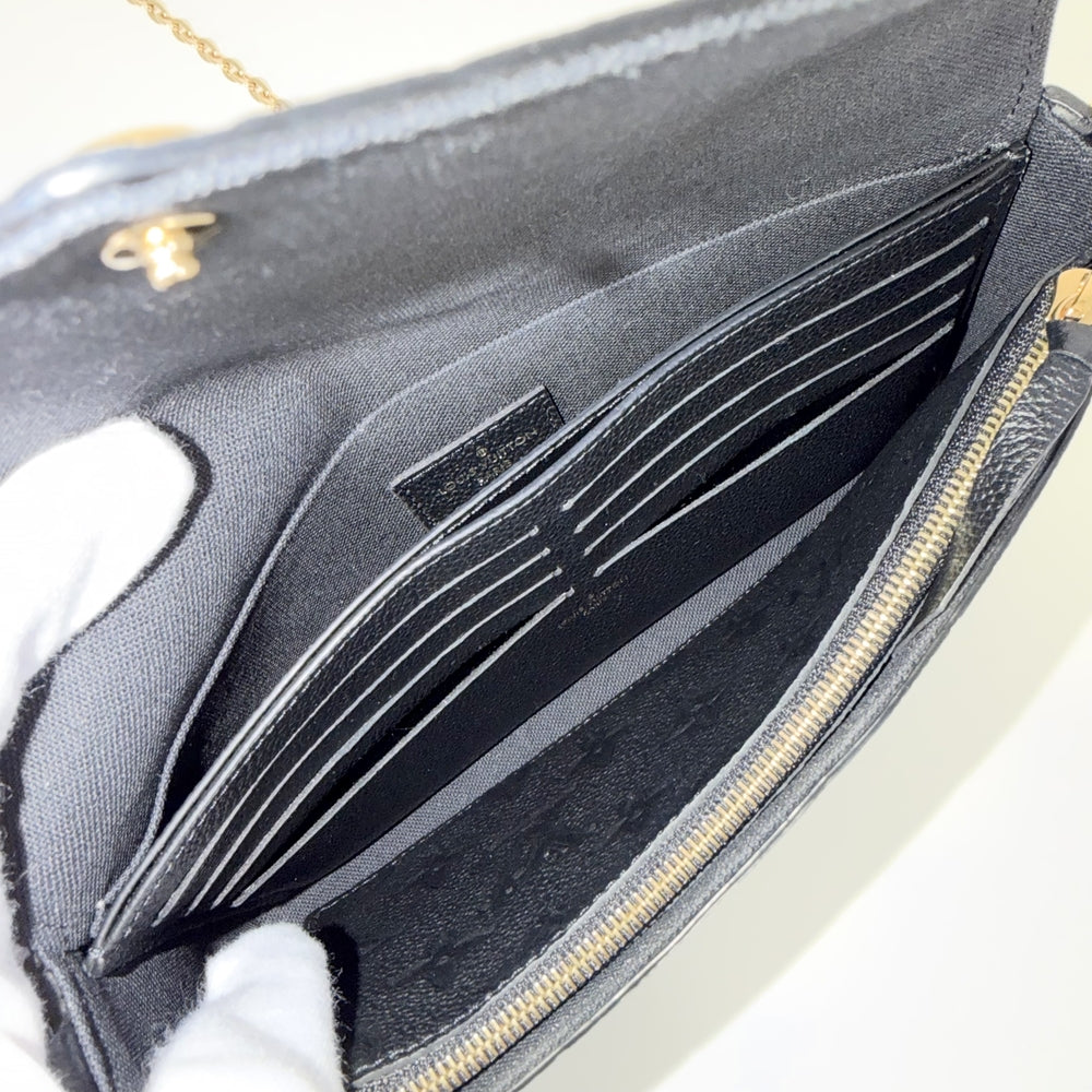 LOUIS VUITTON ルイヴィトン ショルダーバッグ モノグラムアンプラント ポシェットフェリシー チェーンウォレット M64064 レザー ブラック 黒 ゴールド金具 レディース【中古品】