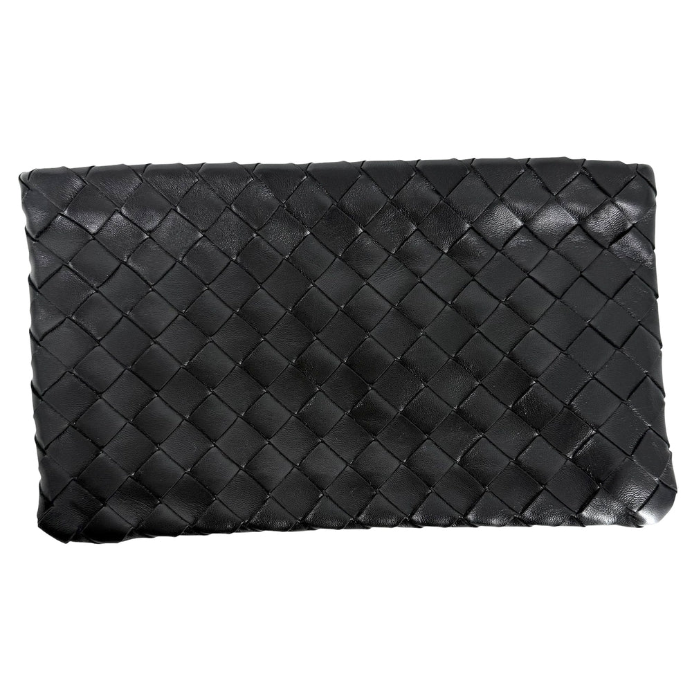 BOTTEGAVENETA ボッテガヴェネタ クラッチバッグ イントレチャート レザー ブラック 黒 ゴールド金具 メンズ【中古品】
