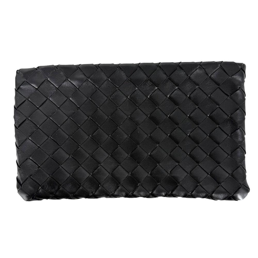 BOTTEGAVENETA ボッテガヴェネタ クラッチバッグ イントレチャート レザー ブラック 黒 ゴールド金具 メンズ【中古品】