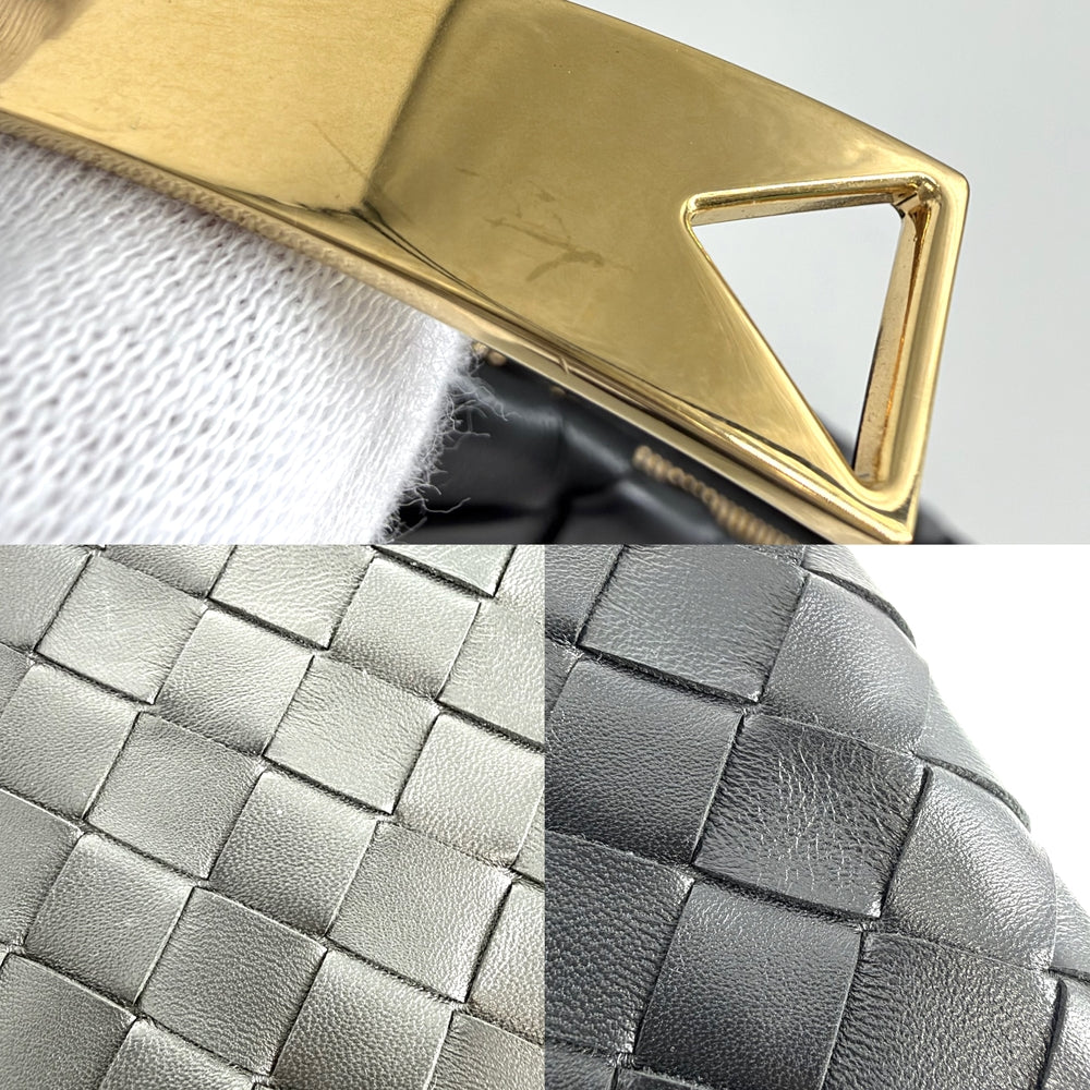BOTTEGAVENETA ボッテガヴェネタ クラッチバッグ イントレチャート レザー ブラック 黒 ゴールド金具 メンズ【中古品】