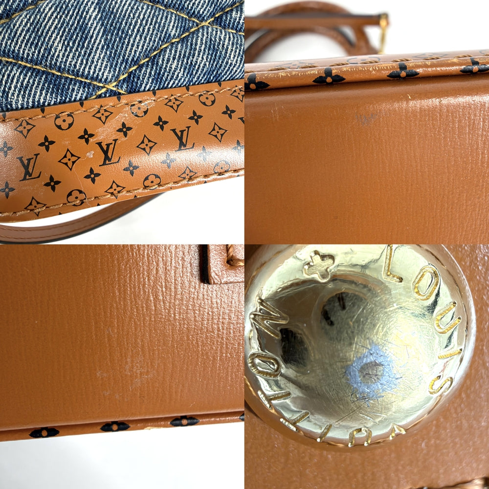 LOUIS VUITTON ルイヴィトン 2WAY マルタージュ アルマBB ハンドバッグ ショルダーバッグ モノグラム M55048 デニム レザー ブルー 青 ブラウン 茶 ゴールド金具 レディース【中古品】