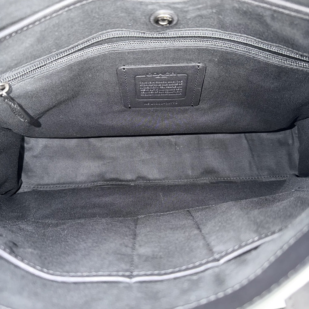 COACH コーチ 2WAY メトロポリタンポートフォリオ ショルダーバッグ ハンドバッグ ビジネスバッグ PVC レザー ブラック 黒 グレー シルバー金具 メンズ【中古品】