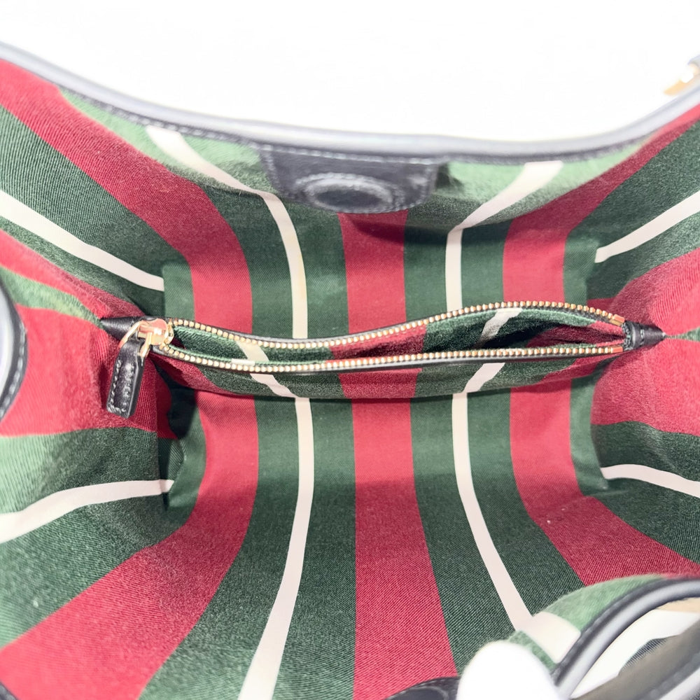 GUCCI グッチ トートバッグ GGエンブレム ミディアム バケットバッグ ハンドバッグ 815103 GGスプリームキャンバス レザー ベージュ ブラック 黒 ゴールド金具 レディース【中古品】