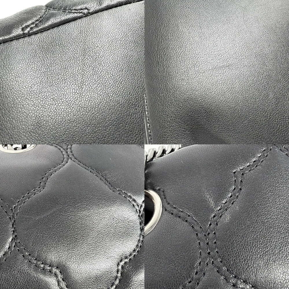 CHANEL シャネル ハンドバッグ ココマーク ショルダーバッグ レザー ブラック 黒 シルバー金具 レディース【中古品】
