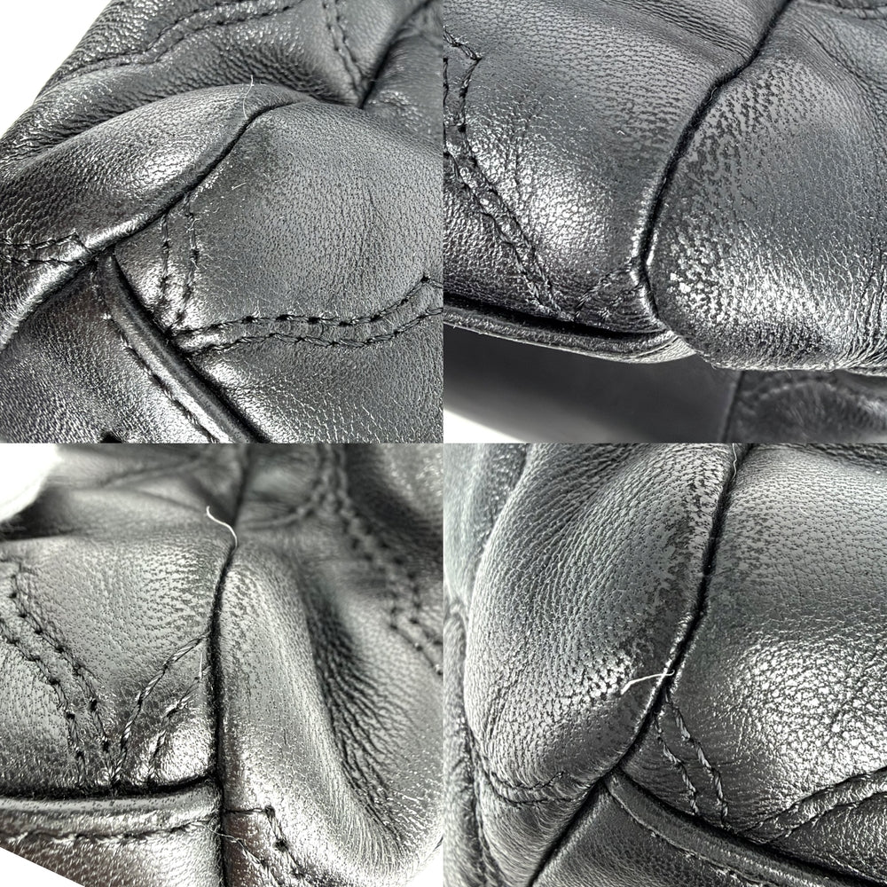 CHANEL シャネル ハンドバッグ ココマーク ショルダーバッグ レザー ブラック 黒 シルバー金具 レディース【中古品】