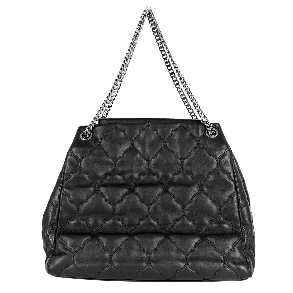 CHANEL シャネル ハンドバッグ ココマーク ショルダーバッグ レザー ブラック 黒 シルバー金具 レディース【中古品】