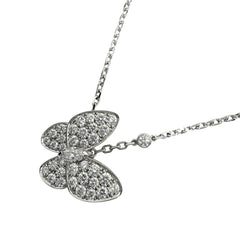 Van Cleef & Arpels ヴァンクリーフ＆アーペル ネックレス ドゥ パピヨン ペンダント 蝶モチーフ バタフライ ジュエリー 18金WG Au750 アクセサリー K18ホワイトゴールド ダイヤモンド VCAR03M400 レディース 約6.1g【中古品】