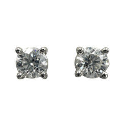 TIFFANY&Co. ティファニー ピアス ソリティア ジュエリー アクセサリー Pt950プラチナ ダイヤモンド レディース 約2.6g【中古品】