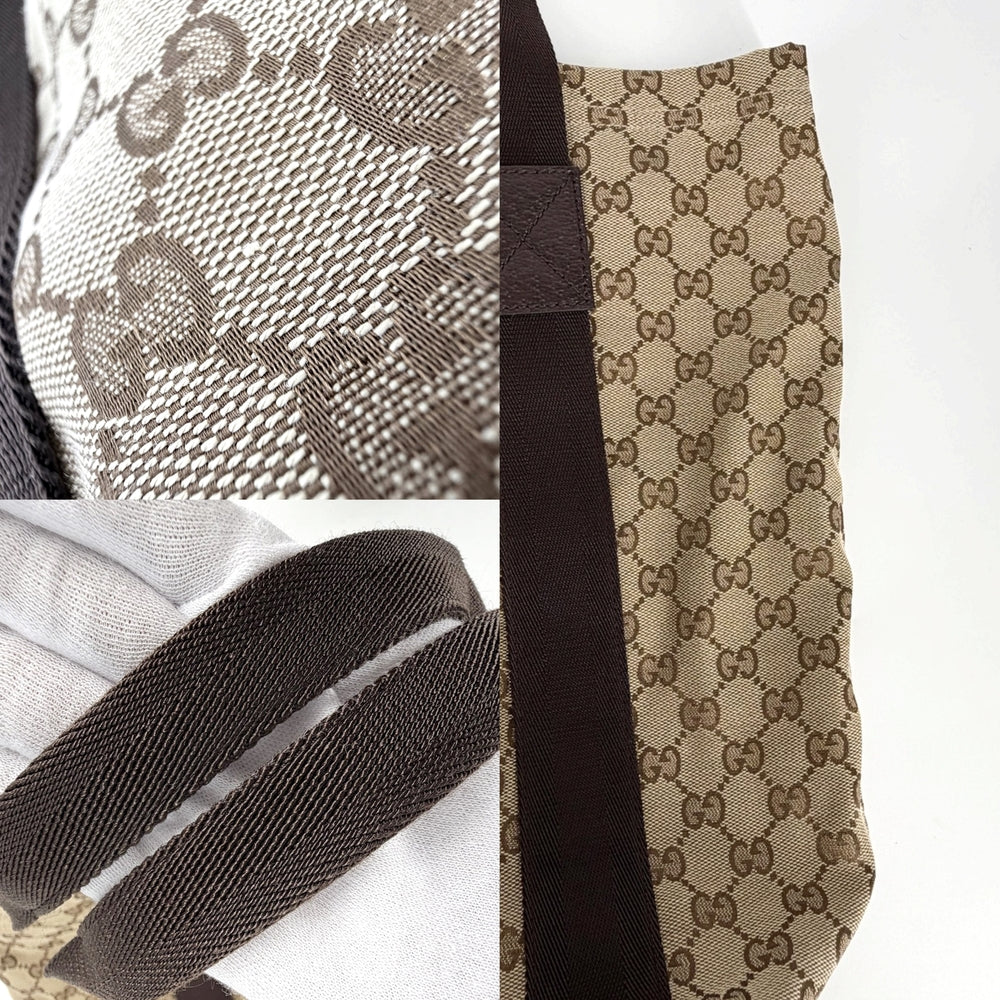 GUCCI グッチ トートバッグ ハンドバッグ 鞄 かばん 189669 GGキャンバス レザー ベージュ ブラウン 茶 シルバー金具 レディース【中古品】