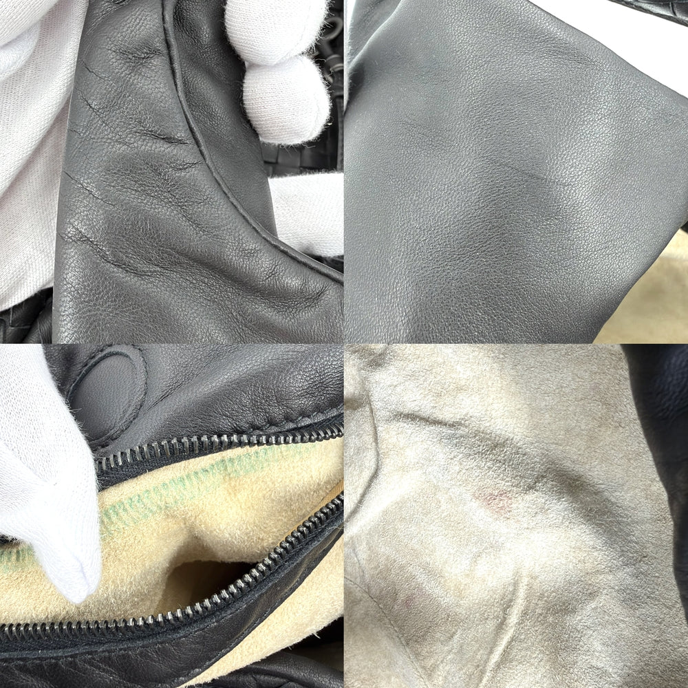 BOTTEGAVENETA ボッテガヴェネタ トートバッグ イントレチャート ワンショルダー カンパーナ メンズ レディース レザー ブラック 黒 ブラック金具 ユニセックス【中古品】