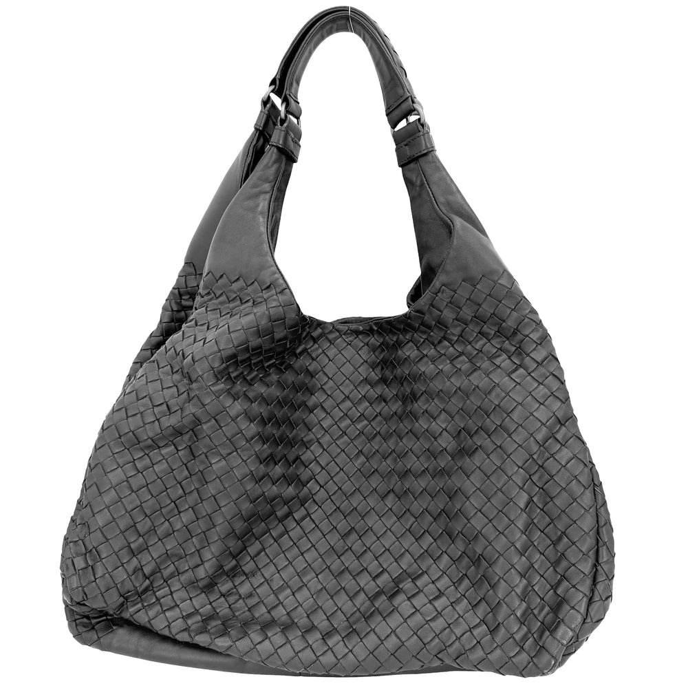 BOTTEGAVENETA ボッテガヴェネタ トートバッグ イントレチャート ワンショルダー カンパーナ メンズ レディース レザー ブラック 黒 ブラック金具 ユニセックス【中古品】