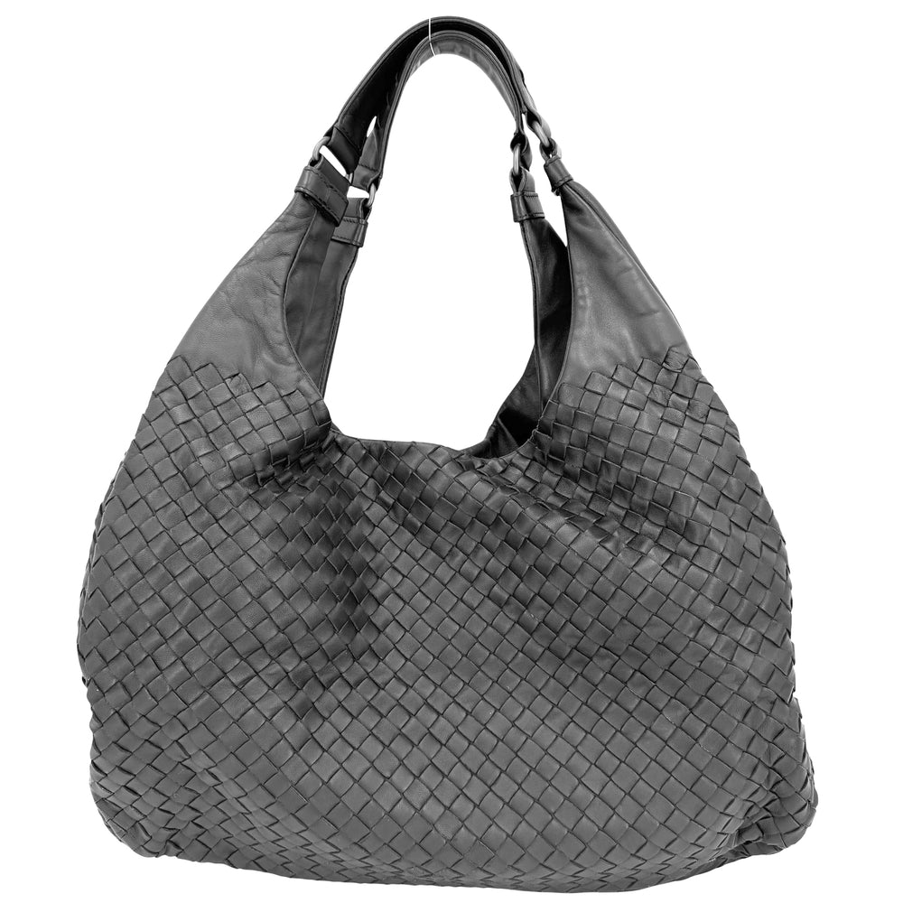 BOTTEGAVENETA ボッテガヴェネタ トートバッグ イントレチャート ワンショルダー カンパーナ メンズ レディース レザー ブラック 黒 ブラック金具 ユニセックス【中古品】