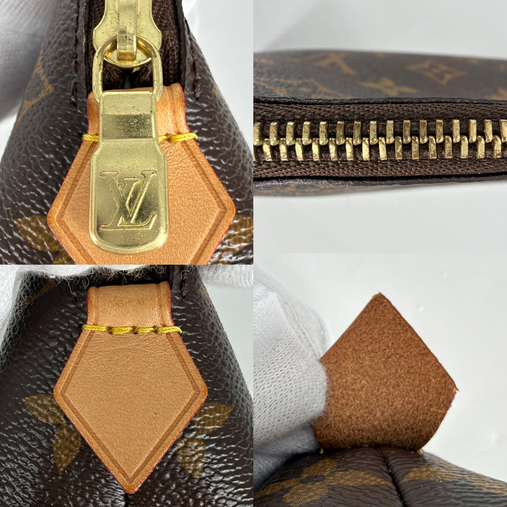 LOUIS VUITTON ルイヴィトン ポーチ ポシェット・コスメティックPM 化粧ポーチ コスメポーチ 小物入れ M47515 モノグラムキャンバス ブラウン 茶 ゴールド金具 レディース【中古品】