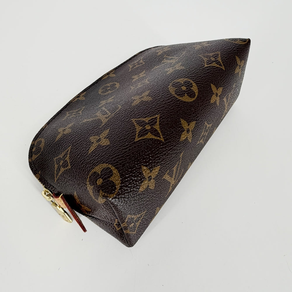 LOUIS VUITTON ルイヴィトン ポーチ ポシェット・コスメティックPM 化粧ポーチ コスメポーチ 小物入れ M47515 モノグラムキャンバス ブラウン 茶 ゴールド金具 レディース【中古品】