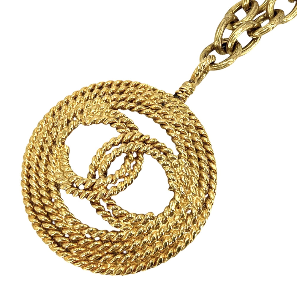CHANEL シャネル ネックレス ココマーク サークル アクセサリー GP 23 ゴールド レディース 約105g 1988年【中古品】