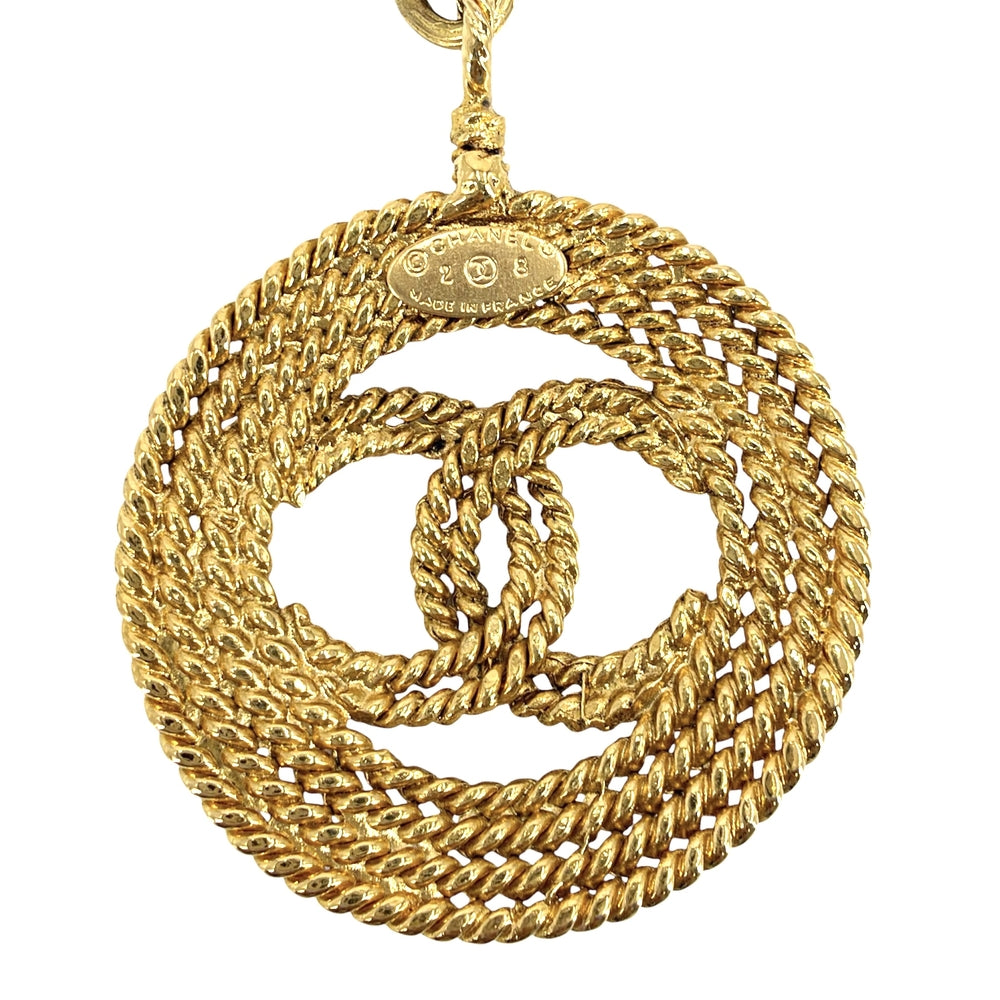 CHANEL シャネル ネックレス ココマーク サークル アクセサリー GP 23 ゴールド レディース 約105g 1988年【中古品】