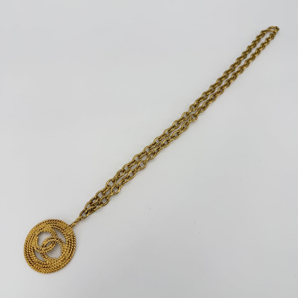 CHANEL シャネル ネックレス ココマーク サークル アクセサリー GP 23 ゴールド レディース 約105g 1988年【中古品】