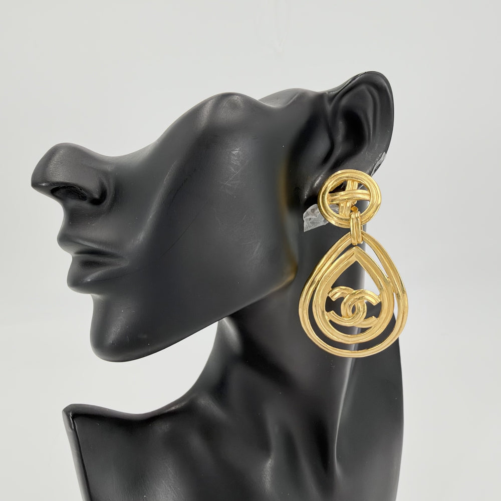CHANEL シャネル イヤリング ココマーク アクセサリー ヴィンテージ スイング GP ゴールド レディース 約28.4g 1996年【中古品】