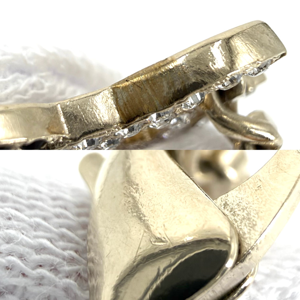 CHANEL シャネル ネックレス ココマーク ショートチェーン アクセサリー GP レザー ラインストーン AB9278 レディース 約14.7g 2025年【中古品】