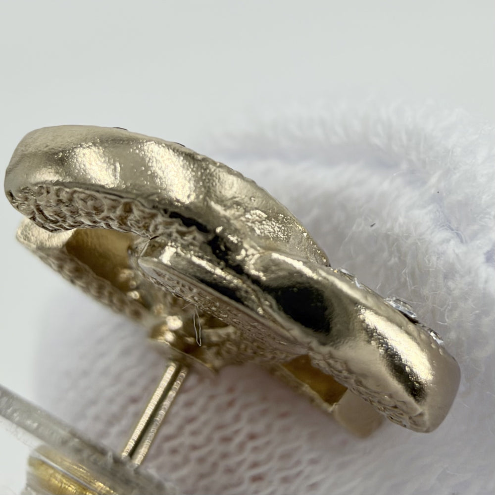 CHANEL シャネル ピアス ココマーク ラインストーン アクセサリー GP ラインストーン C22V レディース 約2.8g 2022年【中古品】