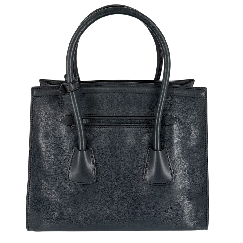 PRADA プラダ 2WAY トートバッグ ショルダーバッグ カーフ ブルーグレー シルバー金具 レディース【中古品】