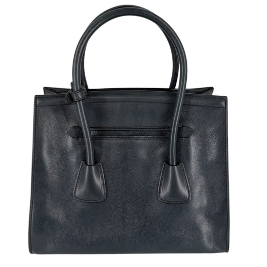PRADA プラダ 2WAY トートバッグ ショルダーバッグ カーフ ブルーグレー シルバー金具 レディース【中古品】