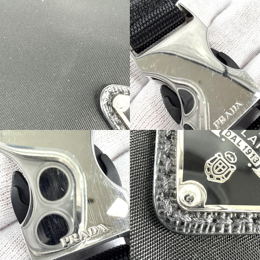 PRADA プラダ リュック バックパック Re-Nylon トライアングルロゴ メンズ レディース ナイロン ブラック 黒 シルバー金具 ユニセックス【中古品】
