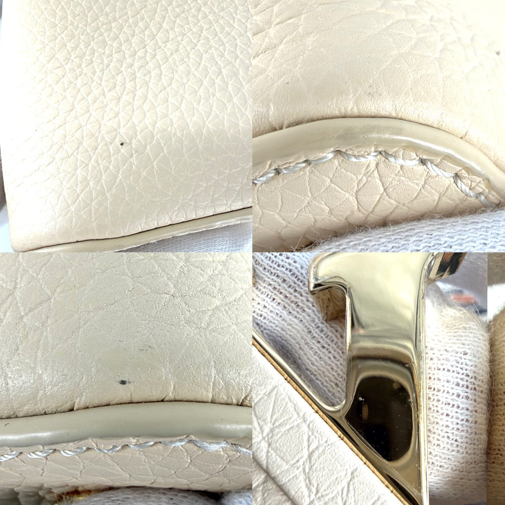 LOUIS VUITTON ルイヴィトン 2WAY カプシーヌMM ハンドバッグ ワイルドアットハート ショルダーバッグ M58575 レザー ベージュ ブラウン 茶 ゴールド金具 レディース【中古品】