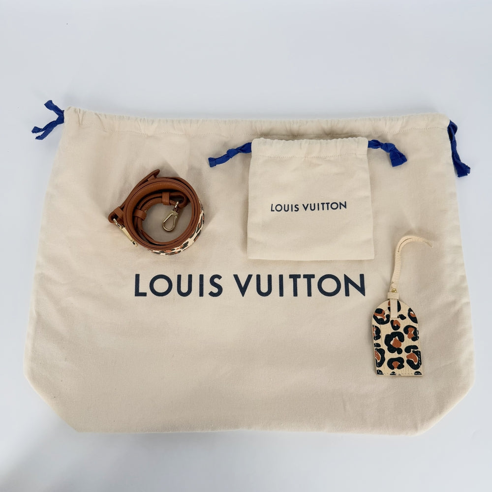 LOUIS VUITTON ルイヴィトン 2WAY カプシーヌMM ハンドバッグ ワイルドアットハート ショルダーバッグ M58575 レザー ベージュ ブラウン 茶 ゴールド金具 レディース【中古品】