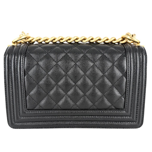 CHANEL シャネル ショルダーバッグ マトラッセ ボーイシャネル ココマーク キャビアスキン キャビアスキン ブラック 黒 ゴールド金具 レディース【中古品】