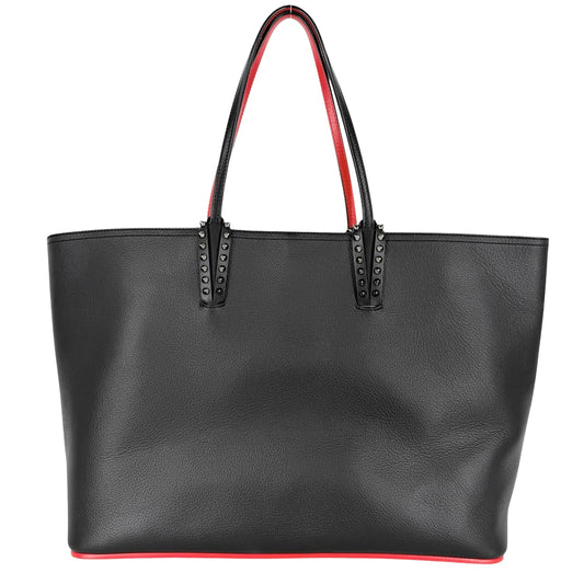 Christian Louboutin クリスチャンルブタン トートバッグ カバタ ハンドバッグ CABATA レザー ブラック 黒 レッド 赤 シルバー金具 レディース【中古品】