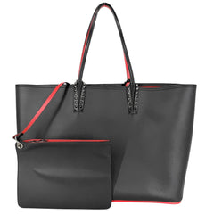 Christian Louboutin クリスチャンルブタン トートバッグ カバタ ハンドバッグ CABATA レザー ブラック 黒 レッド 赤 シルバー金具 レディース【中古品】